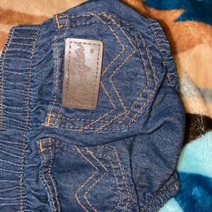 Blue Denim Cap with Brown Stitching size 6 months